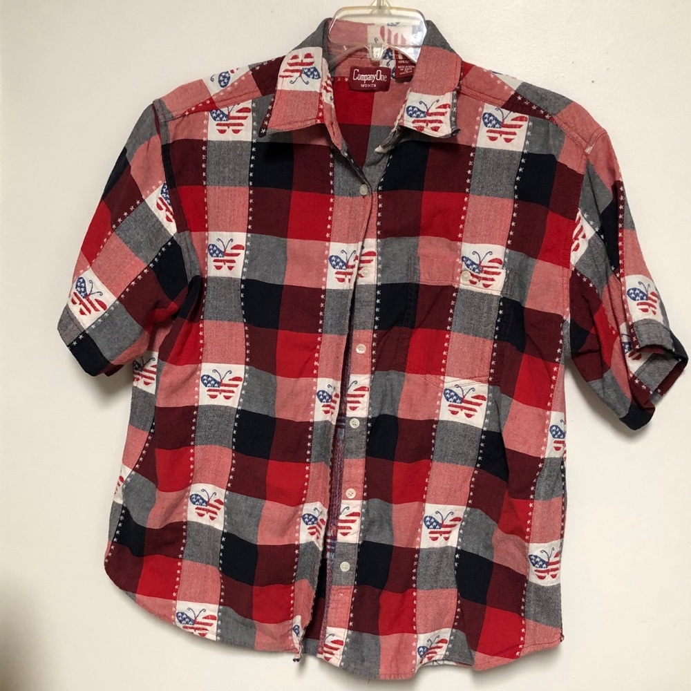 Company One Women USA Butterfly Shirt Sz 1x